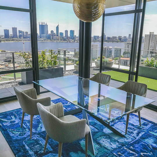 City Windows in Custom Blue