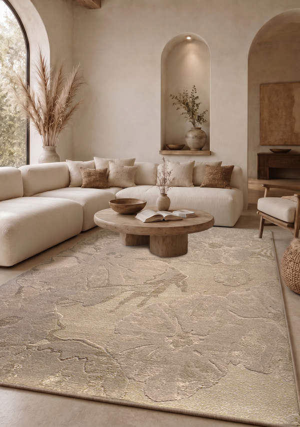 Firefly Gemini Flash can you place this rug into the image and make sure it is to scale 620037